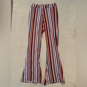stripped flare pants size small